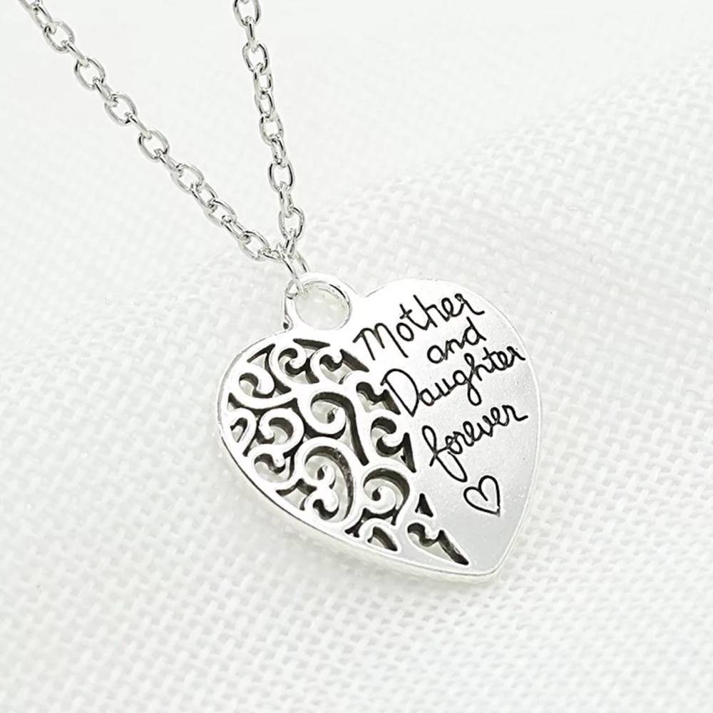 Mother and Daughter Love Forever Heart Necklace - Picture 1 of 4